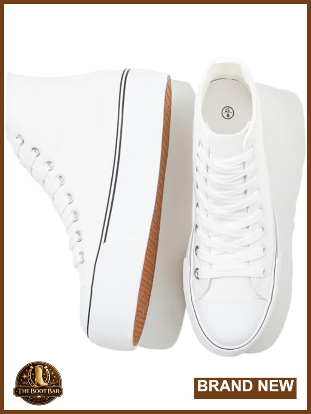 Womens Platform High Top Canvas Sneakers Lace Up Walking Shoes